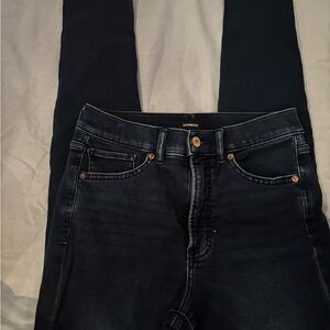 Express High Rise Skinny Jeans in Dark Blue